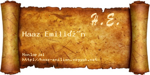 Haaz Emilián névjegykártya